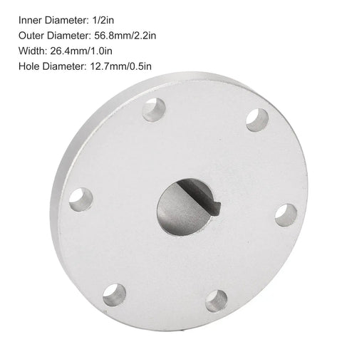 Motor Shaft Coupler With Aluminum Flange Connector And Key Lock Slot For No Slip Secure Power Transfer Through High Speed Turns And Rugged Terrain In Models For Great Torque And Durable All Weather Performance, 1/2in, 56.8mm aluminum flange