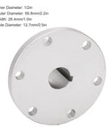 Upgrade Your Rig With This Tough As Nails 1/2 Inch RC Keyed Hub Shaft Coupler Crafted From Heavy Duty Aluminum Alloy For Rock Solid Motor Alignment And Smooth Drivetrain Power Transfer In Silver, showing silver coupler with dimensions.