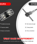 Twelve Pack Solderless Wire Connectors For Trucks And RVs showing durable connectors with transparent housing for 20 to 24 AWG cables.