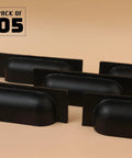 Solid Cast Iron Bin Pulls Three And Three Quarter Inch CTC Pack Of Five Black Beefy Build Heavy Duty Vintage Style Cabinet Drawer Handles