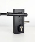 Heavy Duty Stainless Steel Gate Latch Deadlock Adjustable Bolt Security Lock Fits 40 To 60 Millimeter Frames Includes Strike Plate Three Keys And No Sweat Mounting black lock with handle and keyhole