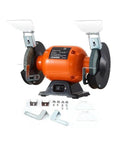 6 Inch Bench Grinder With 2.1A Brushless Motor Churning At 3550 RPM for knife sharpening and metal polishing, with tool rests.