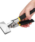 Heavy Duty Hand Seamer Pliers with 80mm jaw width and steel construction for precise metal forming, being held in a hand