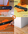 Locking Contour Gauge With 10 Inch And 5 Inch Profiles for precise shape duplication and DIY projects in use.