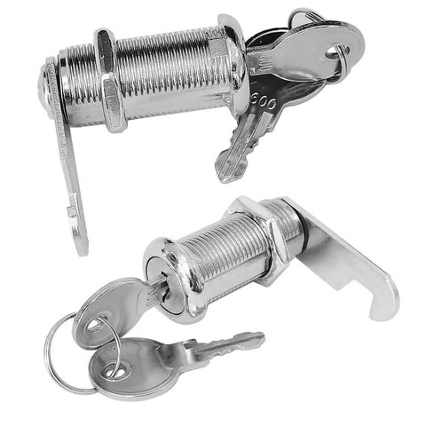 1.38 Inch Rotation Hook Lock Cam Cylinder, 2 Pack Keyed Alike Zinc Alloy Security Locks For Mailbox Locker Filing Cabinet And Distribution Box, 19mm Hole Size Fits Panels Under 30mm Thick Includes 4 Keys