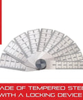 Pro Grade Tempered Steel Taper Gauge With Locking Device Half To One Inch Range Two And Three Quarters Inch Length Ten Leaves