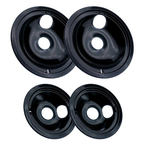 Porcelain Drip Pans And Surface Elements Kit For GE Hotpoint Range Stove Easy Swap In Replacement Includes 6 Inch And 8 Inch Drip Pans
