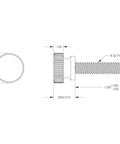 Technical drawing of Black Nylon Thumb Screws With 8-32 Thread 1 Inch Long Pack Of 10 Nonconductive Fasteners for enclosures and cabinets