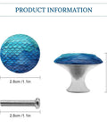 Ocean Sea Blue Round Cabinet Knobs With Screws For Dresser Kitchen Bathroom Stainless Steel Hardware Built To Last Anti Rust Finish Durable Metal Drawer Knobs Easy Install Smooth Texture Ideal For Cabinets And Drawers, 1.1in