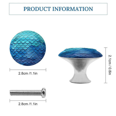 Ocean Sea Blue Round Cabinet Knobs With Screws For Dresser Kitchen Bathroom Stainless Steel Hardware Built To Last Anti Rust Finish Durable Metal Drawer Knobs Easy Install Smooth Texture Ideal For Cabinets And Drawers, 1.1in