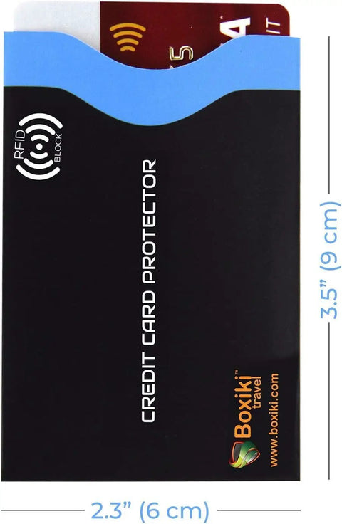Travel RFID Blocking Card Sleeves Set Of 12 With Color Coded Envelopes For Identity Theft Protection and Credit Card Security