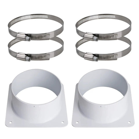 4 Inch Duct Connector With Adjustable Clamps Durable Plastic Vent Hose Connector for Heating and Cooling HVAC System and Dryer Vent Easy Install Leak Proof Design Two Pack
