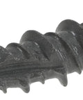 Close-up of a Crew Approved Gray Wafer Head Cement Board Screw 9 X 1 1/4 Inch with Type 17 Self Drilling Tip.