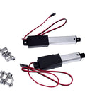 Electric Linear Actuator 12V DC Motor With 30mm And 50mm Stroke Options 30N 60N Or 100N, shown with mounting brackets