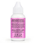 Rear view of glue bottle from Waterproof Lace Wig Glue Kit With 5 Piece Set And Remover, detailing directions and ingredients.