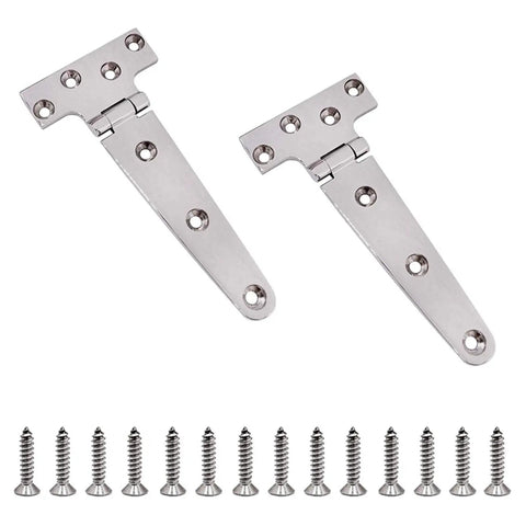Marine Grade 316 Stainless Steel T Shaped Thickened Hinges For Cabinets And Doors, Mirror Polished Boat Hinges With Screws