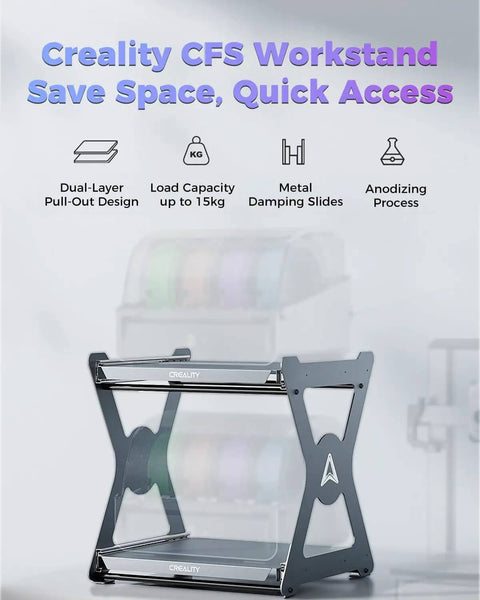 Rock Solid CFS Workstand For 3D Printing With Dual Layer Pull Out Design And 15 Kg Load Capacity, Heavy Duty Metal Damping Slides