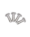 Four M6 X 18mm Flat Head Hex Socket Cap Screws Bolts, 304 Stainless Steel, arranged side by side, showing full machine thread coverage.