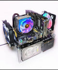 Open Chassis Stackable PC Case With Transparent Acrylic Design For Heat Dissipation, fits motherboard and components