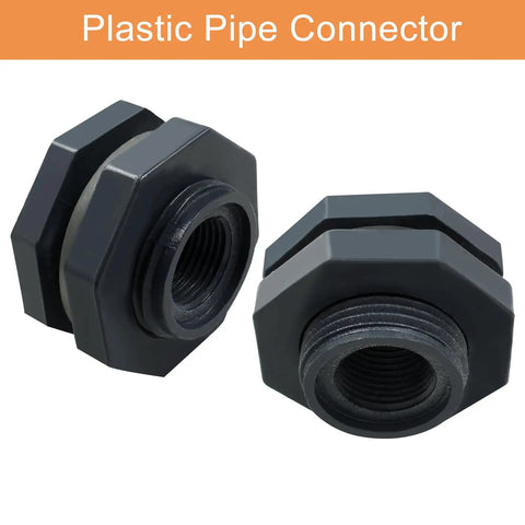 Four Pack One Half Inch PVC Bulkhead Fittings For Rain Barrels Ponds And Pools Durable Plastic Water Tank Connectors