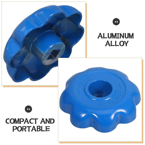 Gas Valve Handle Replacement Kit Aluminum Alloy Hexagon Hand Wheel, blue, compact and portable design for versatile use.