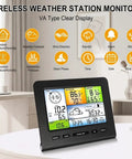 All In One WiFi Weather Station For Home And Garden With Indoor And Outdoor Sensors displayed on table