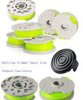 Trimmer Line Replacement Spool Kit Fits WG168 WG184 WG190 WG191 Auto Feed 20ft 0.080 Inch Refills With WA0037 Cap Covers 8 Pack Easy Install