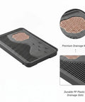 Zero Drip Drama Gongfu Tea Station Serving Tray With Imitation Ebony Stone Finish And Smart Catch Basin Design keeping surfaces dry