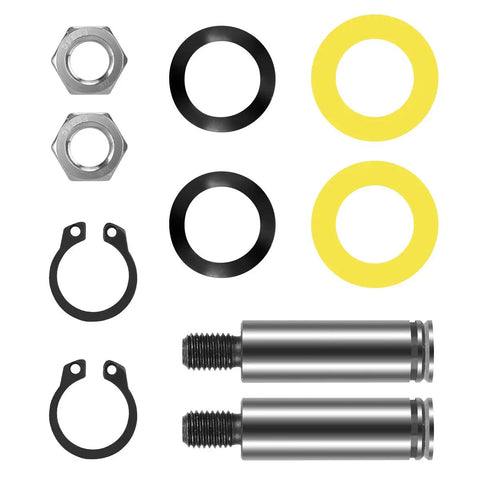 Real Deal Dryer Drum Support Roller Kit Two Pack components including nuts, washers, clips, and rollers for Maytag and Admiral appliances.