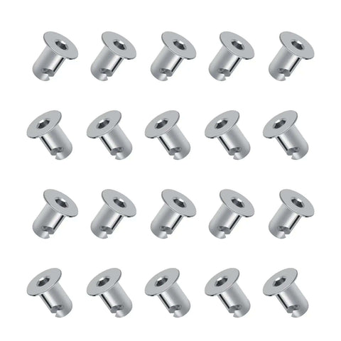 Aluminum Dzus Button Flush Allen Head Quarter Turn Fasteners Seven Sixteenths Inch Grip Chrome Finish Pack Of Twenty