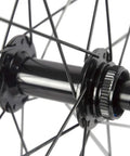 Close-up of center lock hub on 38mm Carbon Tubeless Disc Road Wheelset 700C with 12x142mm rear axle, 31mm wide rim.
