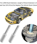 Heavy Duty 2 Pack Shock Extensions 3 Inch Swing Arm For 3/8 Drive Impact Ratchets Zinc Coated Socket Adapters 3/8 24 Thread, includes 3" extensions.