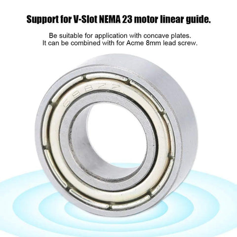 Deep Groove Ball Bearings 8mm X 16mm X 5mm Double Shielded For 3D Printer Upgrades V Slot Linear Guides 23 Motor Compatibility Chrome Silver Metal Pro Grade Bearings Pack Of 10, 688Z bearing on white background