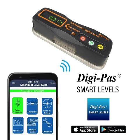 Hardcore Pro Dual Axis Digital Precision Level With Bluetooth Data Sync Nist Certified Accuracy And Knockout Steel Build For Serious Crews And Weekend Warriors featuring a sleek black design with digital display.