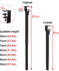 Heavy Duty Adjustable Table Legs With Black F Shaped Clamp Base showing height adjustment from 65cm to 95cm for DIY projects.