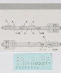 Diagram and sheet from 1/72 Soviet R73 AA11 Archer Missile Decal Set And Seven Eighths Digital Su27 Stencil Points For Scale Model Aircraft