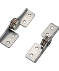 Pair of stainless steel L-shaped damping hinges with compact pivot units