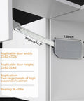 Smooth Operating Cabinet Lift Up Hinge With Hydraulic Buffer For Quiet No Squeak Opening Aluminum Alloy Construction 26.45 Lb Load Capacity shown in use.