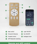 Remote control and smartphone app interface for Farmhouse Ceiling Fan With Lights 20 Inch Caged Ceiling Fan Light With Remote Control.