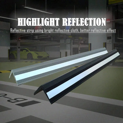 Heavy Duty Reflective Garage Wall Guard Plus Slick Rubber Corner Protector For Car Door Bumper Shield With High Visibility Night Safety Strip Tough As Nails Warehouse Parking Lot Anti Collision Bumper Guard Black