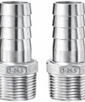 Stainless Steel Hose Barb Fitting 1 Inch Barb To 1 Inch Male NPT For Water Fuel And Air Pack Of 2, durable and corrosion resistant.