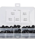 105 Piece Rubber Grommet Set For Wiring, Plumbing, And Cables, Guards Wires From Friction, Built Tough Rubber Construction, Five-Size Variety For Easy Replacement And DIY Projects, 105pcs case