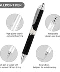 Two Pack Ball Point Pens With Smooth Ink For Effortless Writing Comfortable Grip Durable PC Body Stylish Prints Everyday Carry