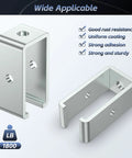 Channel Trolley Track Hanger Bracket For 1-5/8 Inch Strut Channel, intermediate support hanger front and side view with 3/8 inch bolts.
