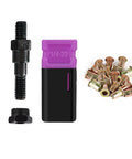 NT600 Rivnut Tool And 1 4 20 Replacement Mandrel Kit with purple mandrel and brass nuts