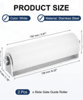 2 Pack Sliding Gate Guide Roller Set With Nylon Wheels And Ball Bearings 1.89 Inch Diameter White Includes C Post Welded Bracket