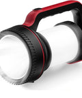 Rechargeable Handheld Spotlight 12000 Lumen LED Flashlight with 10000mAh Battery, durable ABS material, side view