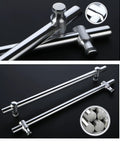 Dope Push And Pull Shower Glass Door Handle With Adjustable 550mm Hole Distance For Sliding Bathroom Doors in silver aluminum