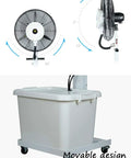 Heavy Duty Oscillating Stand Fan Super Quiet High Velocity Air Circulator with 90 swing and movable water tank design.