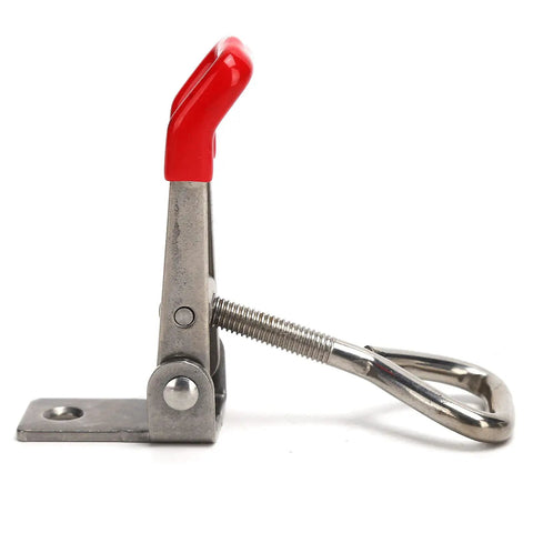 Heavy Duty Stainless Steel Toggle Latch Catch Perfect For Woodworking Clamping Projects Offering Effortless One Hand Quick Locking And Precise Positioning With Simple Push Pull Mechanism To Secure Workpieces Like A Boss On Any Shop Floor Job.